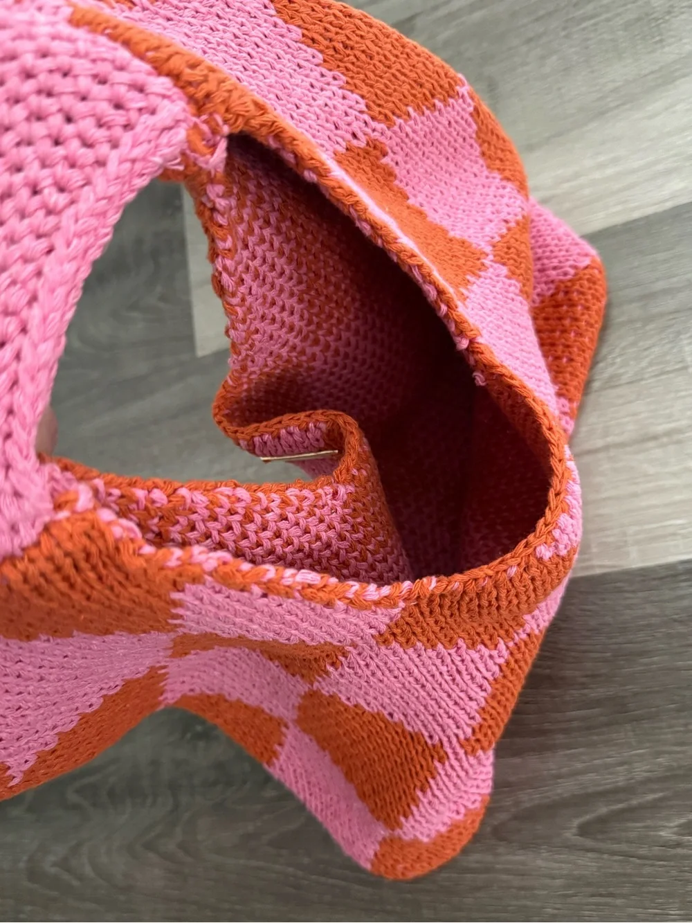Kopari crochet Pink & Orange  Knit  Tote Bag